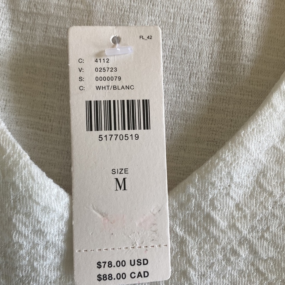 anthropologie sunday in brooklyn lace white blouse M NWT - Picture 9 of 10